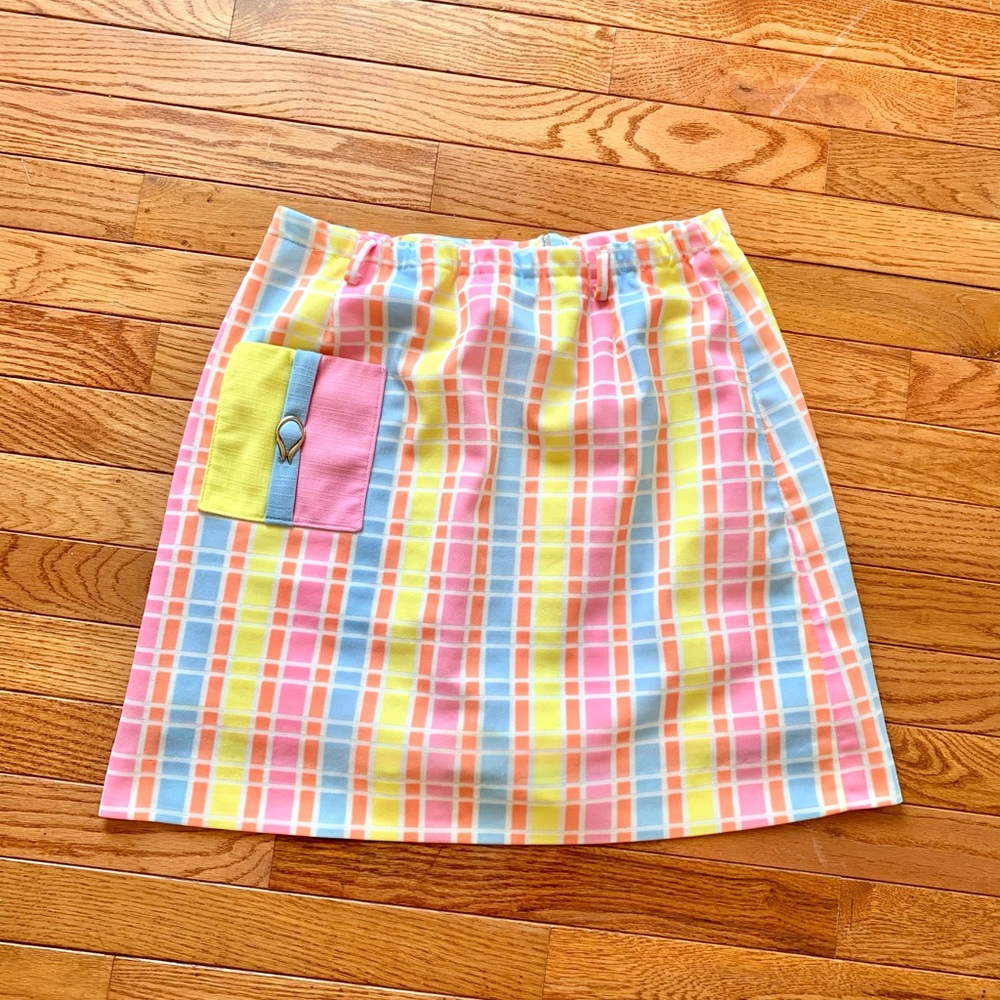 Vintage 60s rainbow mini skirt